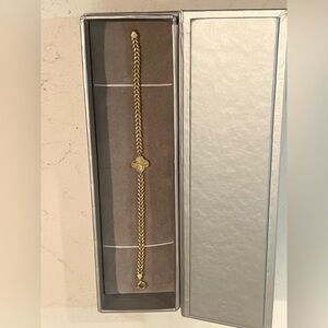 18K Solid Gold Clover Link Bracelet